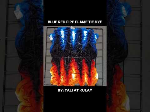Blue Red Fire Flame Trasher Tie Dye Pattern/Tutorial #shorts