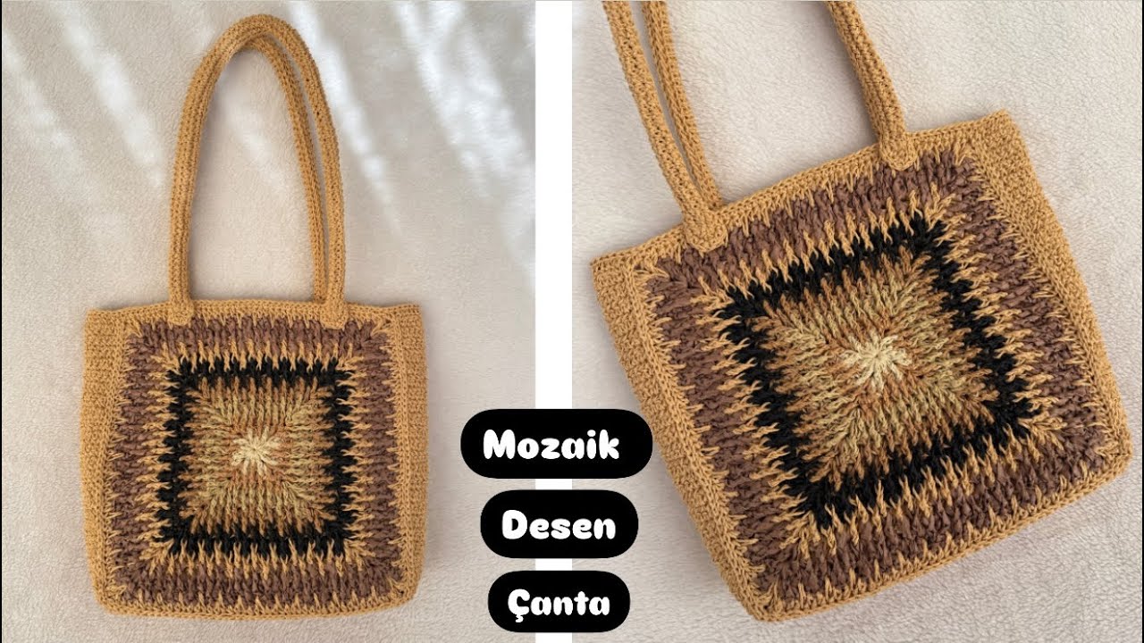 🌺MOZAİK DESEN ÇANTA YAPIMI🌺 #motifçanta  #crochet  #knittig