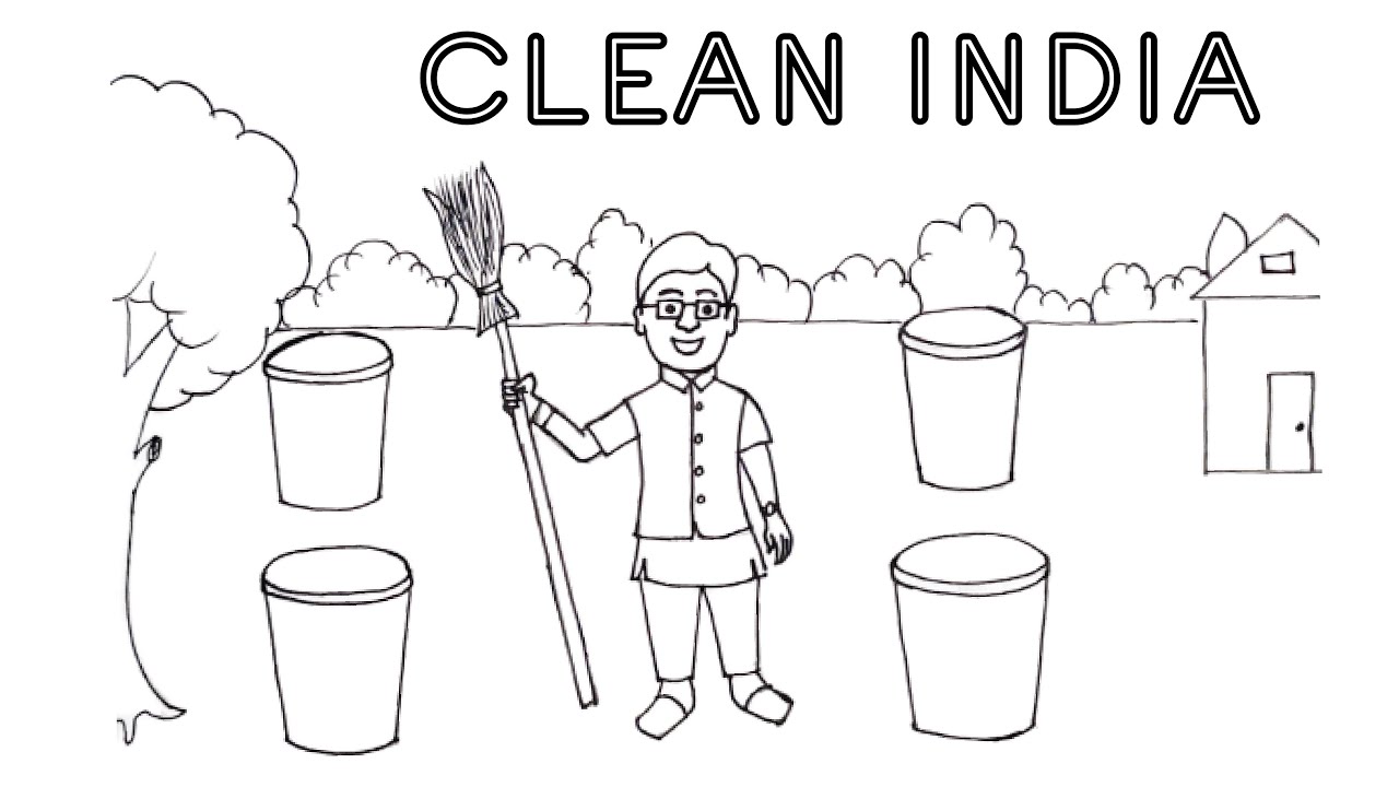 How to draw clean India drawing  Swachh Bharat Abhiyan drawing and  painting  Cleanliness drawing  YouTube