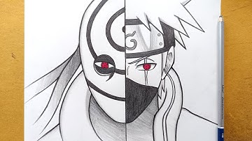 How to draw Kakashi and Obito step by step for beginners || Easy drawing ideas for beginners