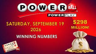 Powerball Winning Numbers - Sat, Sep 19, 2026 💰 Powerball Today!