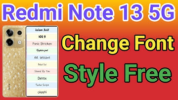 How To Change Font Style Redmi Note 13 5G How To Download Font Style Redmi Note 13 5G font style