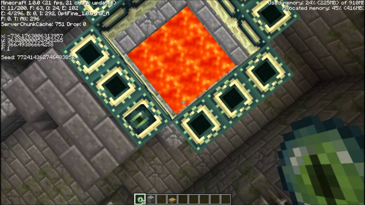 minecraft finding end portals strongholds youtube