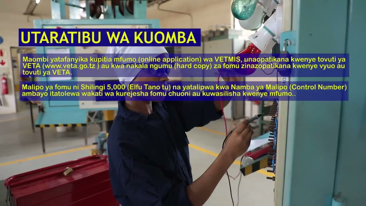 TANGAZO LA KUJIUNGA NA MAFUNZO YA UFUNDI STADI KWA KOZI ZA MUDA MREFU KATIKA VYUO VYA VETA 2026