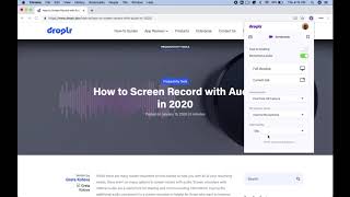 Droplr Screen Recorder Quality Options