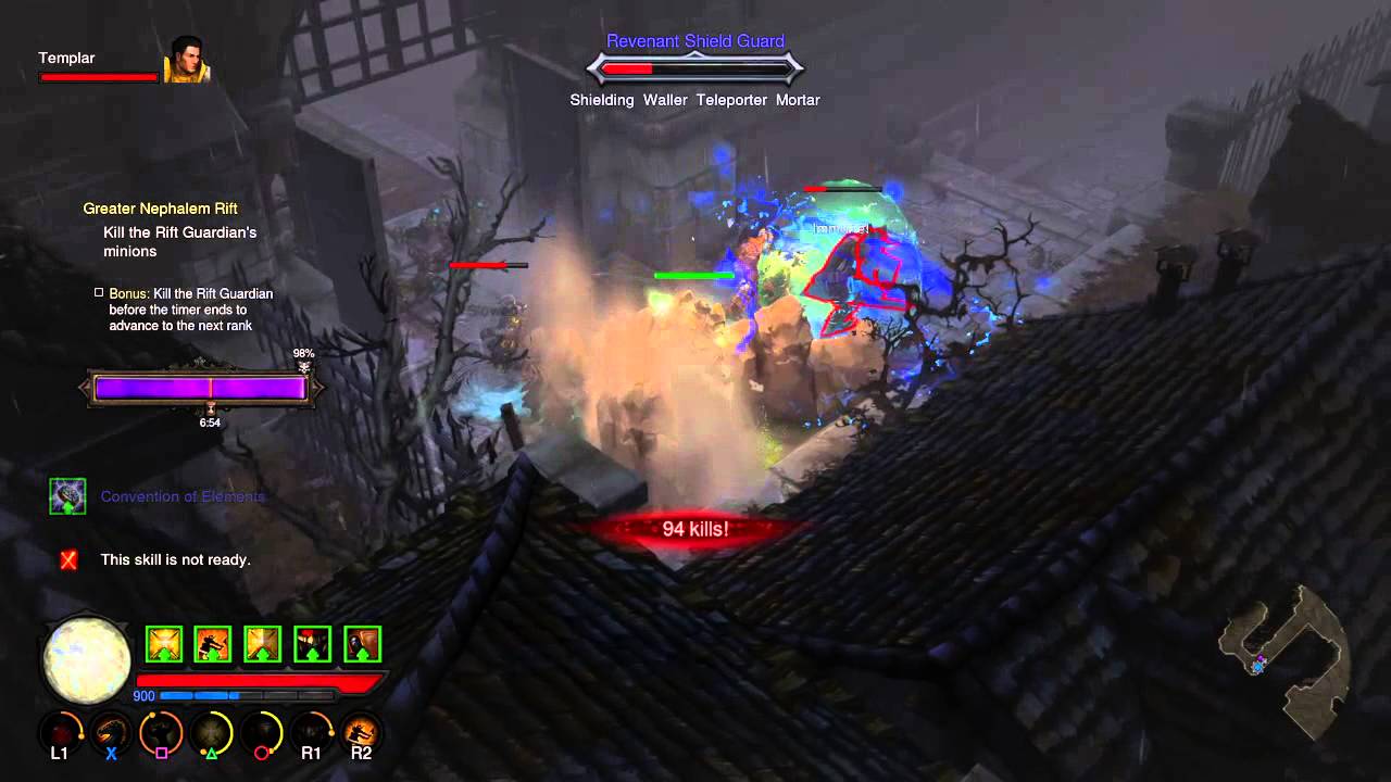 Diablo 3 Sweep Attack Crusader/Greater Rift 57 (Clean run) PS4 Legit