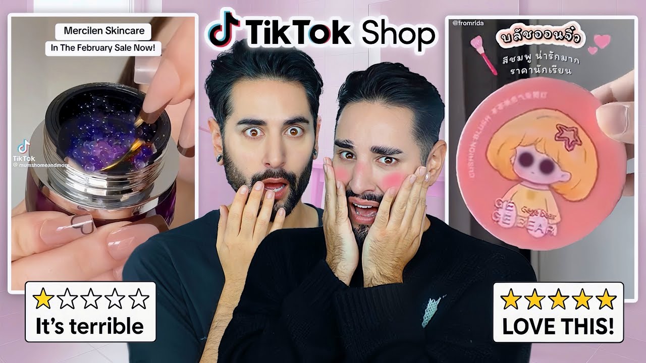 THESE ARE A SCAM! Trying VIRAL TikTok Shop Beauty Products 💜🖤 The Welsh Twins