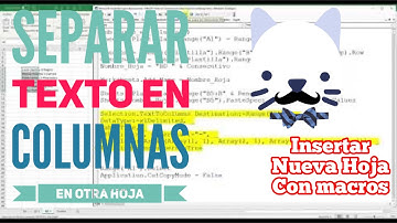 🔗Macro Separar TEXTO en COLUMNAS en distintas Hojas
