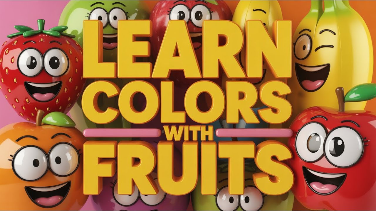 English Nursery Rhymes Learn Fruits Apple Banana Mango Grapes Orange Kids Educational Song