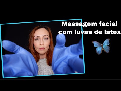 ASMR Portugal: Massagem facial com luvas de látex | Facial Massage with latex gloves