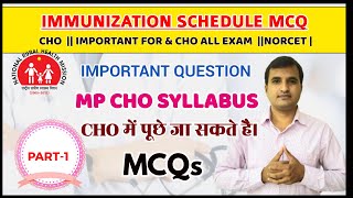 CHO IMMUNIZATION MCQ||CHO IMPORTANT QUESTION||NURSING QUIZ||NORCET||ESIC MCQ