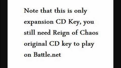 Free Warcraft 3 Frozen Throne CD Key working on Battle.net