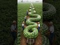 Farmers get watermelons as long as snakes #smartfarming #organicfarming #gardeningtips #farming