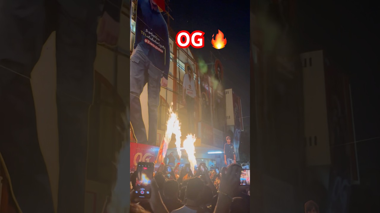 OG celebrations in Vishwanath theatre Kukatpally 