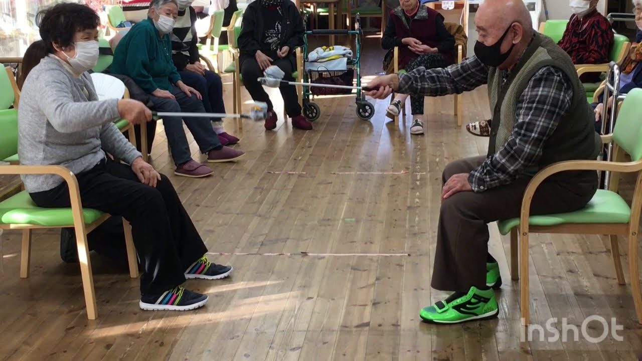 ＃レクレーション　＃デイサービス『お手玉落としゲーム』