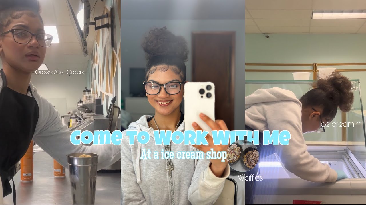 COME TO WORK WITH ME: at a ice cream shop *it got busy* - YouTube