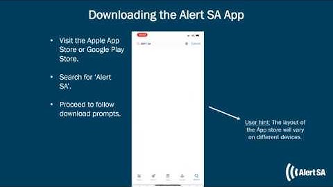 Alert SA App - Getting Started Instructional Video