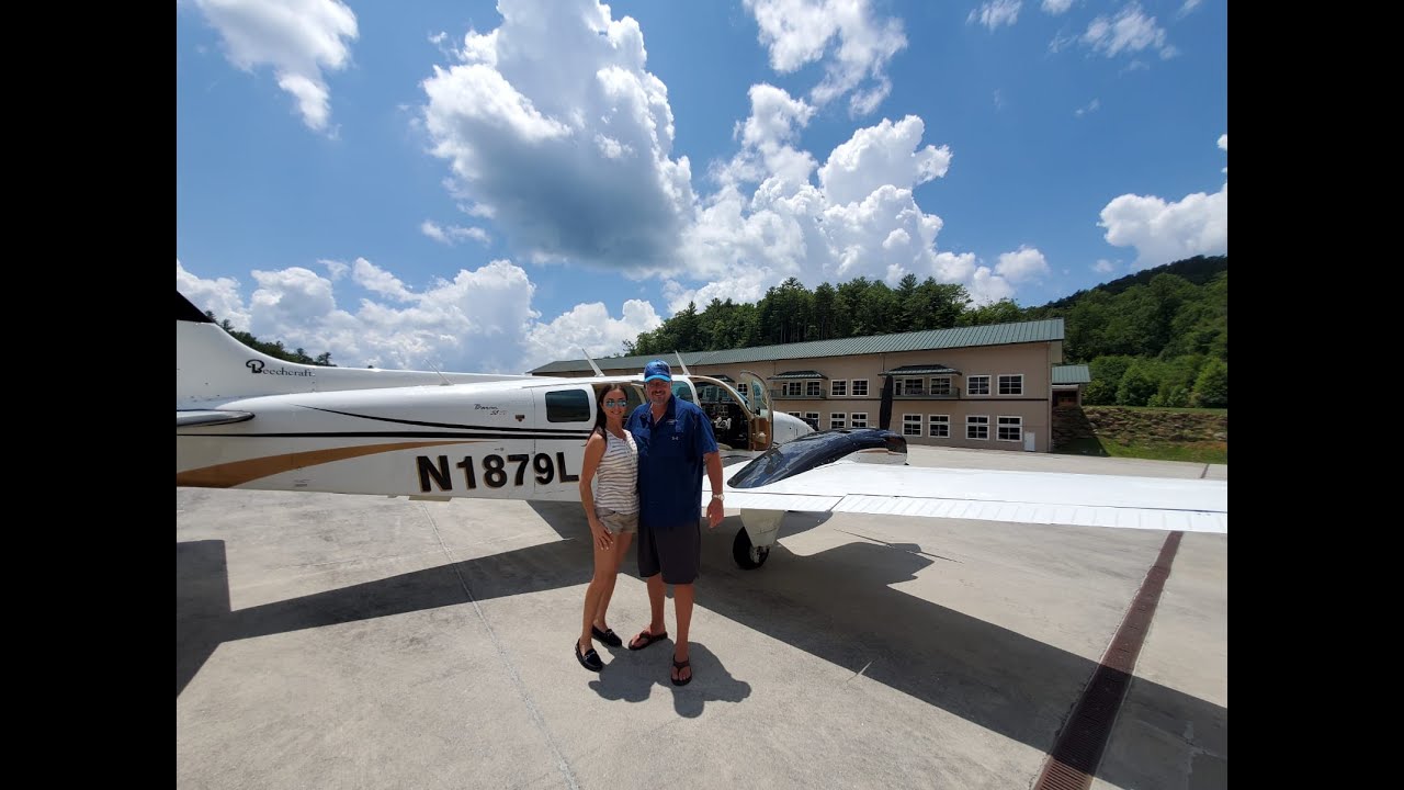 Beechcraft Baron 58 Turbocharged flight to Heaven's Landing for Eric's Birthday Weekend.