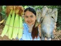 Awesome Cooking Black Chicken With Baby Corn Dilecious Cook Recipe - Yummy Eating Show No Talking