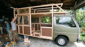 Man Turns Old Pickup Truck into STUNNING DIY CAMPER | Start to Finish by @yudai kawase