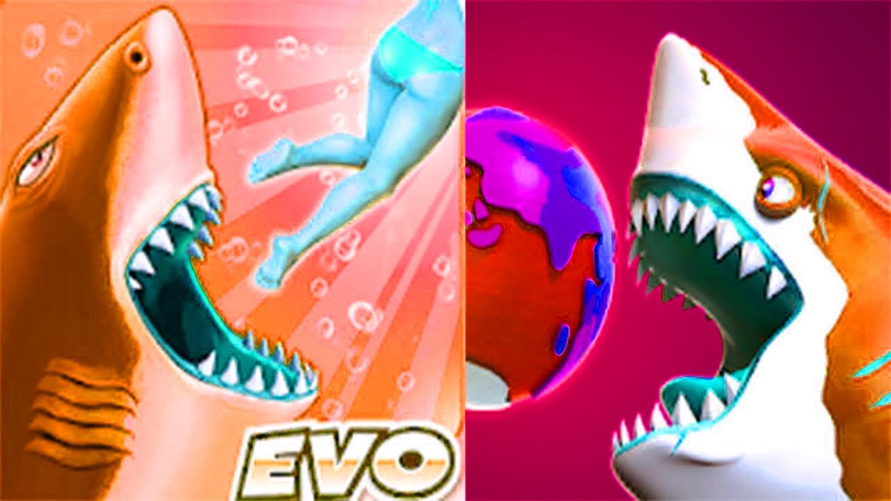 Hungry Shark World VS Hungry Shark Evolution All Sharks Unlocked