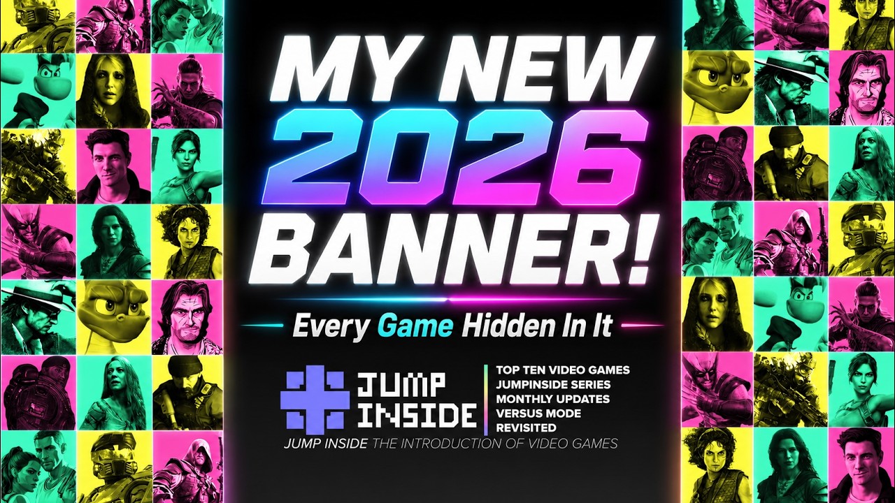 Hey, I’m Seb from JumpInsideGames, and today I’m showing off the full updated 2026 channel banner.

Usually, you only get to see a small part of the banner at the top of the channel, but this video gives you the full look at what’s included, why I made the changes, and which upcoming games and characters helped inspire the design.

🔗 Socials
X (Twitter): https://x.com/TraxonMediaLTD
Facebook: https://www.facebook.com/TraxonMediaLTD
Discord: https://discord.com/invite/jcCPRDEms8
Mastodon: https://mastodon.social/@TraxonMedia_LTD
BlueSky: https://bsky.app/profile/social.traxon.media

📺 Livestreams
Twitch: https://www.twitch.tv/JumpInsideGames
YouTube Live: https://www.youtube.com/@JumpInsideGames/streams

🎬 Shorts
TikTok: https://www.tiktok.com/@traxonmedia_ltd
YouTube Shorts: https://www.youtube.com/@JumpInsideGames/shorts

🛍️ Merch
https://traxon.shop/collections/jumpinside-merch

🎮 Welcome to JumpInsideGames! We make our videos as fun and entertaining as possible—with slick animations, cool effects, and smooth transitions. Each description is packed with useful info about the games we cover, so you’re always in the loop. Sit back, relax, and enjoy the ride.
   
👍 Like, 💬 comment, and 🔔 subscribe to stay updated on our latest uploads. Got questions, drop them in the comments—we’d love to hear from you.

#jumpinsidegames  #upcominggames  #gamingbanner 

Timecode
00:00 - Welcome
00:30 - Why the Assassin’s Creed video is coming later
00:42 - Revealing the full new JumpInsideGames banner
01:48 - Rayman: Legends Retold
02:01 - The Witcher 4
02:11 - The Blood of Dawnwalker
02:30 - Metro 2039
02:46 - 007 First Light
03:01 - Tomb Raider: Legacy of Atlantis
03:12 - Marvel’s Wolverine
03:35 - Fable
03:50 - A Plague Tale: Renaissance
04:03 - Stranger Than Heaven
04:35 - Spyro: A Realm Beyond
05:02 - The Wolf Among Us 2
05:41 - Gears of War: E-Day
05:58 - God of War
06:12 - Call of Duty: Modern Warfare 4
06:46 - Grand Theft Auto VI
07:07 - Halo: Campaign Evolved
07:22 - Assassin’s Creed Black Flag
07:46 - What JumpInsideGames is all about
08:39 - Thanks for watching