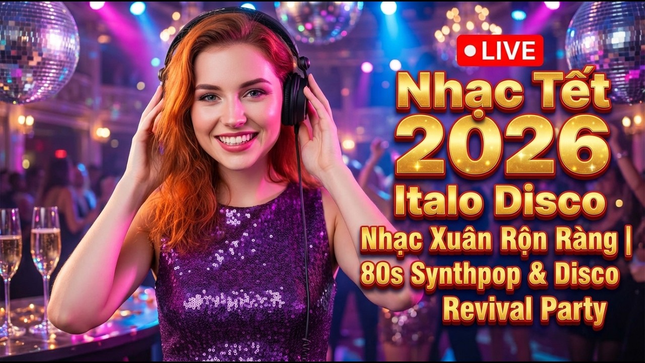 🔴 LIVE Nhạc Tết 2026 Italo Disco • Nhạc Xuân Rộn Ràng | 80s Synthpop & Disco Revival Party