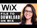 How to Add a Downloadable File | Wix For Beginners