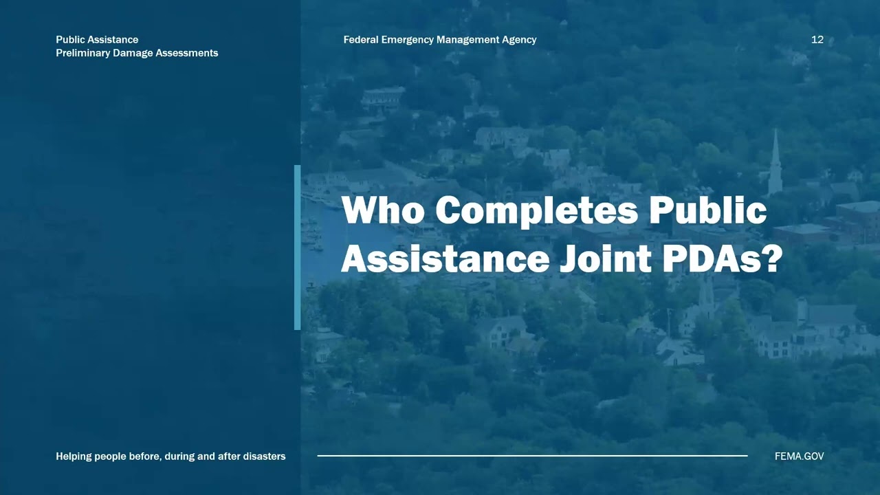 Public Assistance Preliminary Damage Assessment