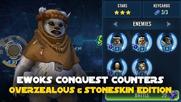 Counter Chief Chirpa Ewoks in Conquest with Overzealous & Stoneskin Data Disk Set | SWGOH