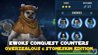 Counter Chief Chirpa Ewoks in Conquest with Overzealous & Stoneskin Data Disk Set | SWGOH