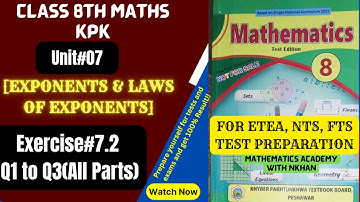 Class 8 Maths Chapter 7 Exercise 7.2|8th Class Mathematics Unit 7 Exercise 7.2|Kpk Textbook Board