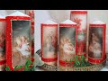 Decorative Christmas Candles DIY Ideas decoupage Art