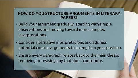 How Do You Structure Arguments In Literary Papers? - The Prose Path