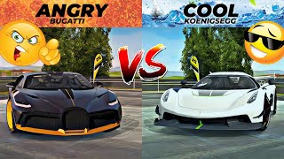 Angry Bugatti  😈vs Cool koenigsegg || Funny moment 🤣|| Extreme car driving simulator ⚡