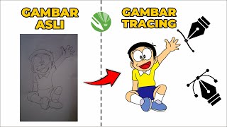 cara tracing gambar di corel