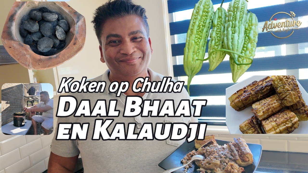 Koken op Chulha | Daal Bhaat en Kalaudji | Buiten Koken | Surinaams Koken