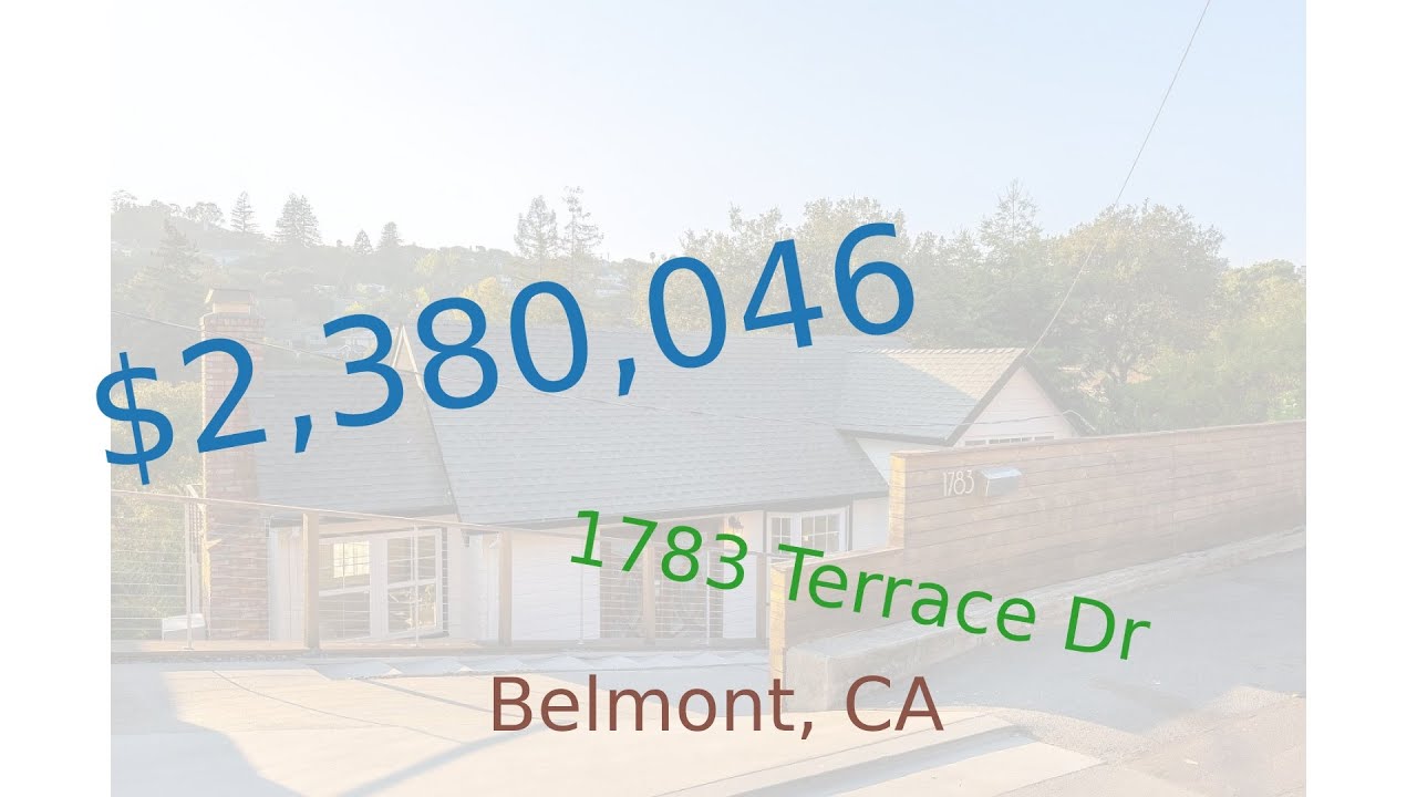 2,380,046 Belmont home for sale on 20201124 (1783 Terrace Dr, CA