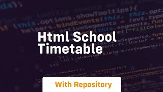 Html school timetable Wealth