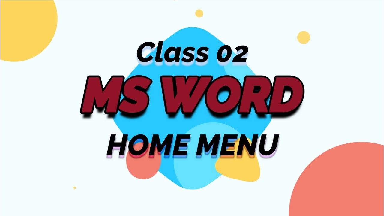 ms-word-class-02-home-menu-in-bangla-youtube