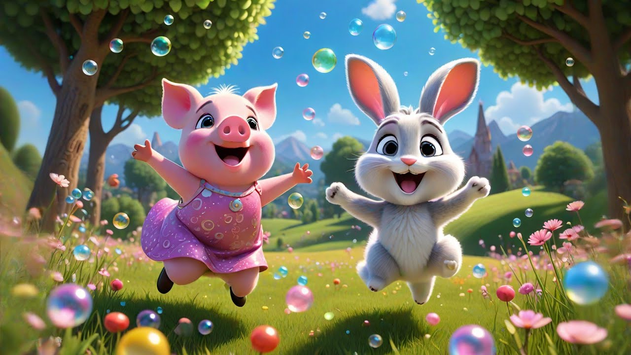 Pinky Pig Blows a Bubble | Funny Piggy Song for Kids | Bubble