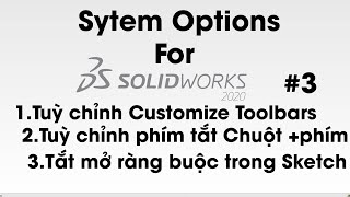 solidworks 2020 tutorial-Sytem Options-Customize Toolbars| # 3