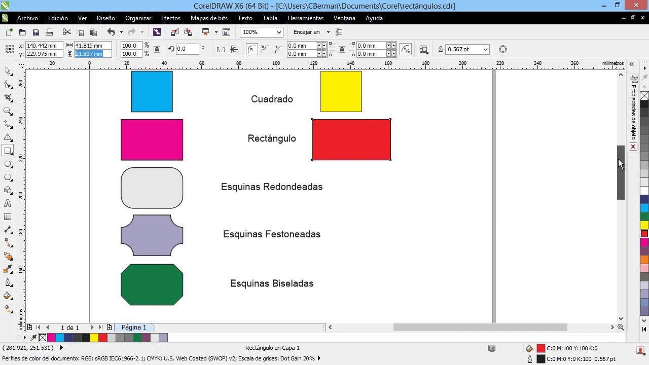 Curso Introducción a CorelDraw X6 - 32 Las Herramientas de Rectángulo