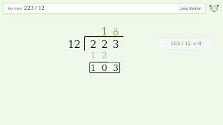 223/12 Long Division — Step-by-Step | Tiger Algebra Solver
