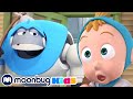 Arpo is FIRED! - Kids Video Subtitles | Arpo the Robot | Cartoons for Kids | Moonbug Literacy