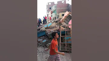 لقطات للمنازل المنهارة فى مغاغة 