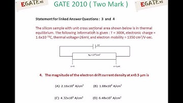 Problem on Drift current density - GATE 2010 Solved paper (Electron Devices) - (www.egate.ws)