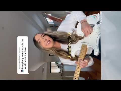 darcy.stokes on tiktok | everybody wants to rule the world x electric love cover |electric guitar