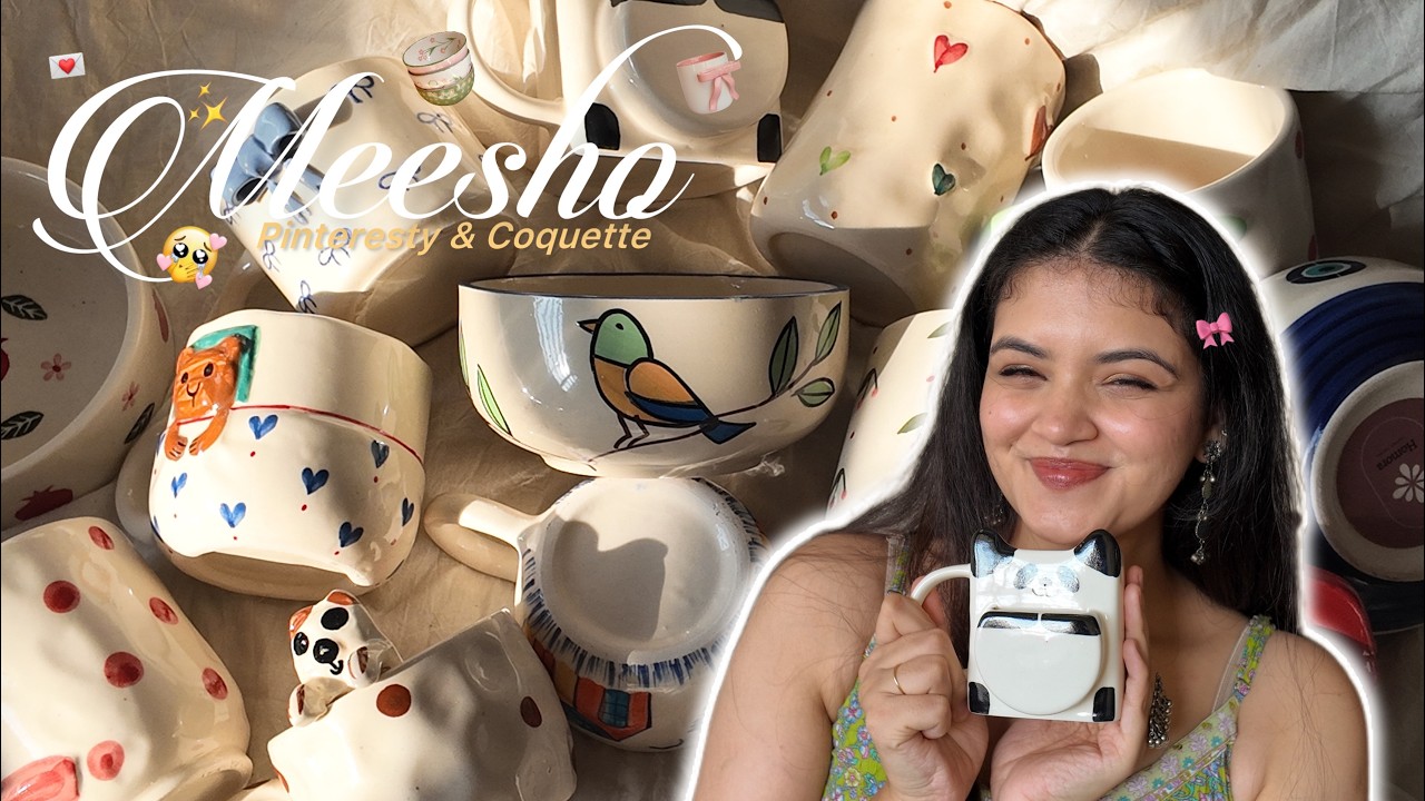 MEESHO Pinteresty Coquette Cups Haul☕✨ Cute & Aesthetic Finds! Under 500/- 💌🌷| Anshika Maheshwari |