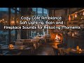 Cozy Cafe Ambiance: Soft Lighting, Rain, and Fireplace Sounds for Relaxing Moments🔥🌧️☕
